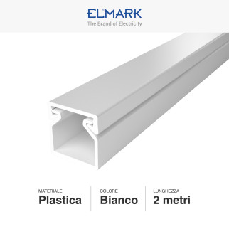 Elmark Canalina Passacavi 16x16 in Plastica Colore Bianco