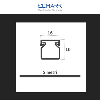 Elmark Canalina Passacavi Adesiva 16x16 Plastica Bianco