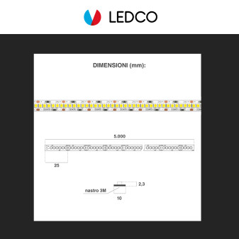 Striscia LED 2835 Monocolore 240 LED/metro 24V LEDCO 5mt
