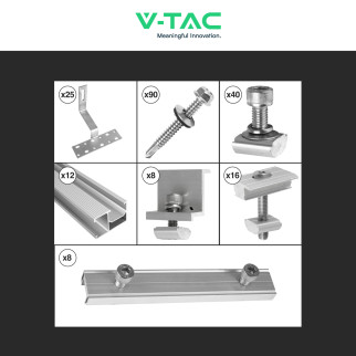 Kit Struttura Montaggio 6 Pannelli Solari Fotovoltaici V-Tac