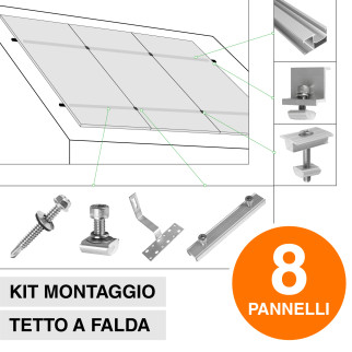 Kit Struttura Montaggio 8 Pannelli Solari Fotovoltaici V-Tac Kit Struttura Montaggio 8 Pannelli Solari Fotovoltaici V-Tac