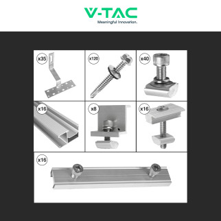 Kit Struttura Montaggio 8 Pannelli Solari Fotovoltaici V-Tac Kit Struttura Montaggio 8 Pannelli Solari Fotovoltaici V-Tac