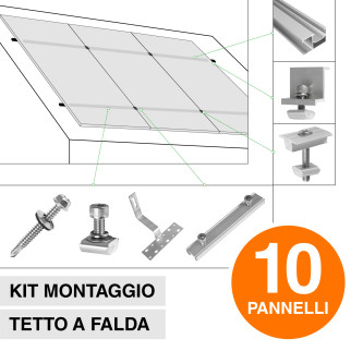 Kit Struttura Montaggio 10 Pannelli Solari Fotovoltaici V-Tac Kit Struttura Montaggio 10 Pannelli Solari Fotovoltaici V-Tac