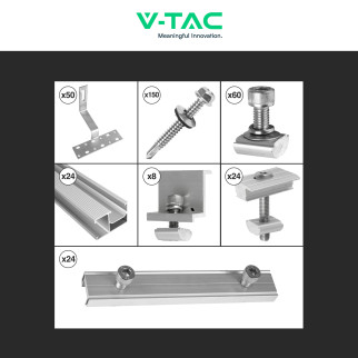 Kit Struttura Montaggio 12 Pannelli Solari Fotovoltaici V-Tac Kit Struttura Montaggio 12 Pannelli Solari Fotovoltaici V-Tac