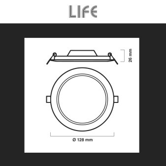 Mini Pannello LED Rotondo Ultra Slim 6W SMD da Incasso Life