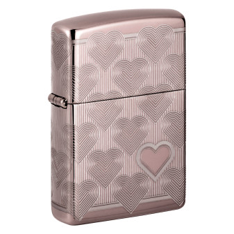Accendino Zippo Premium mod. 49811 Heart Design Ricaricabile Antivento