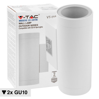 V-Tac VT-11015 Portalampada da Muro con Doppio Attacco GU10 Applique IP54...