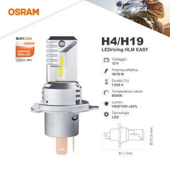 Osram LEDriving HLM Easy Moto LED 18/19W Fari 12V - Lampadina H4/H19