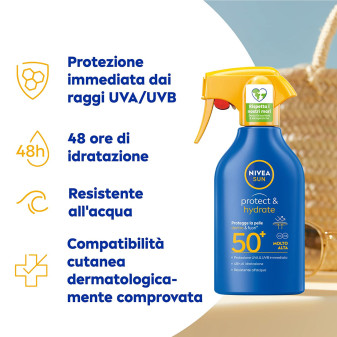 Protect & Hydrate Crema Solare Spray Idratante 48h SPF 50+ Nivea Sun