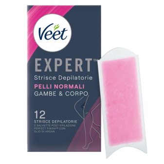 Strisce Depilatorie Gambe & Corpo per Pelli Normali Veet Expert 12pz