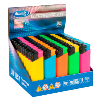 Atomic Electronic F11 Soft Touch - Box da 50 Accendini Ricaricabili