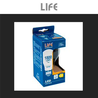 Lampadina LED E27 12W Bulb A70 Goccia Filament Vetro Life