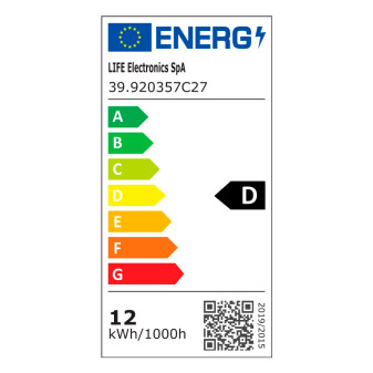 Lampadina LED E27 12W Bulb A70 Goccia Filament Vetro Life