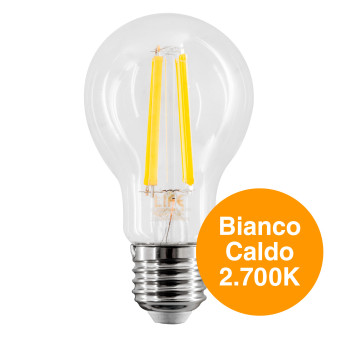 Lampadina LED E27 12W Bulb A70 Goccia Filament Vetro Life