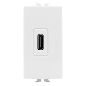 MAPAM Presa USB C T3-Joy 536B Bianco - Confezione 10pz - mod. 536B - Compatibile con BTicino MATIX