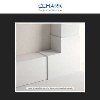 Elmark Angolo a L per Canaline Passacavi 40x25 in Plastica Bianca