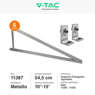 Kit Struttura Montaggio di 6 Pannelli Solari su Tetto Piano Kit Struttura Montaggio di 6 Pannelli Solari su Tetto Piano