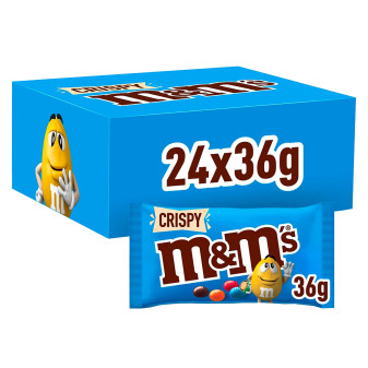 M&M's Crispy Confetti con Riso Soffiato Ricoperti di Cioccolato - Box con 24...