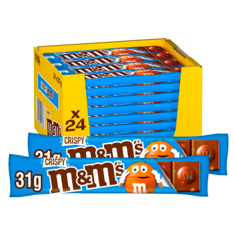 M&M's Crispy Barretta di Cioccolato al Latte con Confetti al Riso Soffiato -...