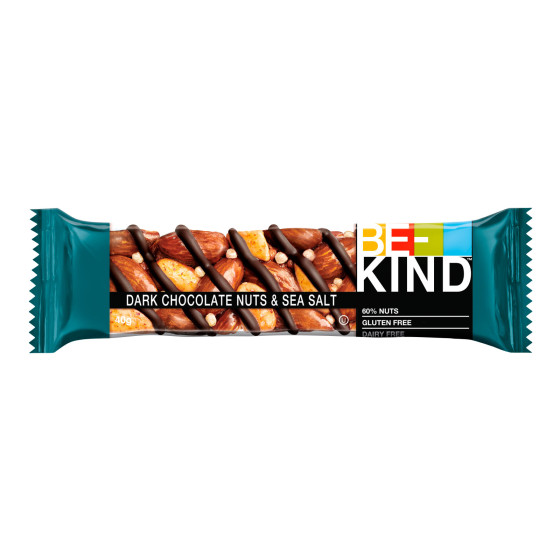 Dark Chocolate Nuts & Sea Salt Barretta 40g Be-Kind Dark Chocolate Nuts & Sea Salt Barretta 40g Be-Kind