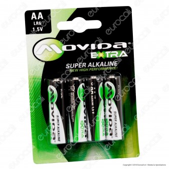 Movida Extra Super Alkaline Stilo AA - Blister 4 Batterie