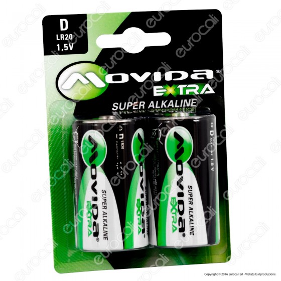 Movida Extra Super Alkaline Torcia D - Blister 2 Batterie Movida Extra Super Alkaline Torcia D - Blister 2 Batterie