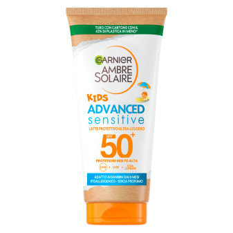 Garnier Ambre Solaire Kids Advanced Sensitive SPF 50+ Protezione Solare Molto...