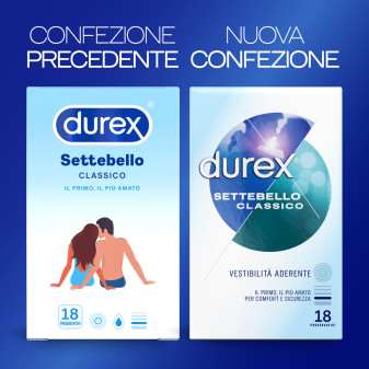 Preservativi Durex Settebello Classico - Scatola da 18 Pezzi