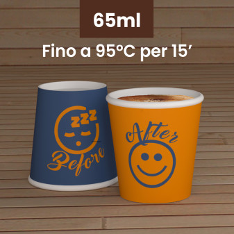 50 Bicchierini da Caffè in Carta DownUpCUP Blue da 65ml
