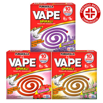 Vape Spirali Insetticide contro Zanzare Comuni e Tigre - Confezione da 10...