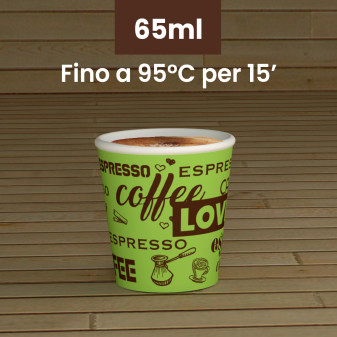 50 Bicchierini da Caffè in Carta LoveGreenCUP da 65ml
