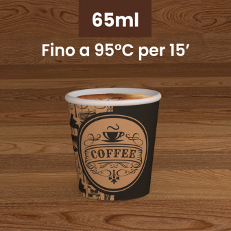 50 Bicchierini da Caffè in Carta PubBeigeCUP da 65ml