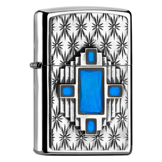 Accendino Zippo mod. 2005081 Blue Diamond Antivento Ricaricabile Accendino Zippo mod. 2005081 Blue Diamond Antivento Ricaricabile