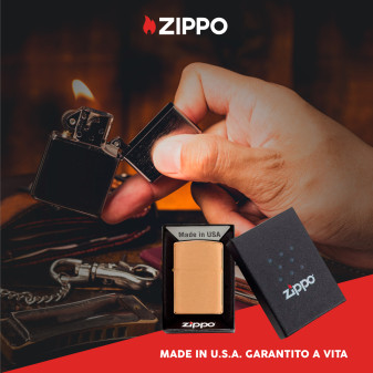 Accendino Zippo 204B Brushed Brass Ricaricabile Antivento