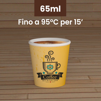 50 Bicchierini da Caffè in Carta CuzcoCUP Yellow da 65ml