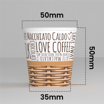 100 Bicchierini in Carta Riciclabile SweetCUP da 65ml e Coperchi