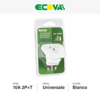Adattatore Universale Bianco Presa Multistandard Ecova