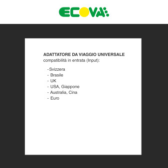 Adattatore Universale Bianco Presa Multistandard Ecova