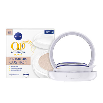 Fondotinta Nivea Q10 Power Antirughe Cushion 3in1 02 Dark