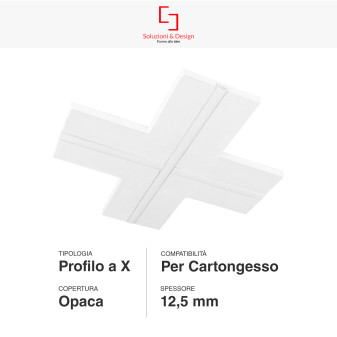 Profilo a X in Alluminio Integrato per Strisce LED