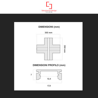 Profilo a X in Alluminio Integrato per Strisce LED