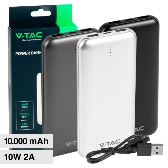 VT-3527 Power Bank 10000mAh Portatile Ricarica Rapida V-Tac