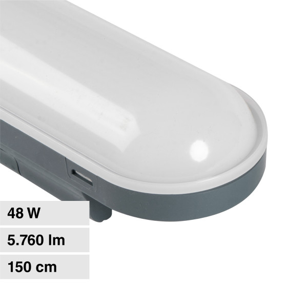VT-1254 Tubo Plafoniera LED SMD 48W IP65 150cm V-Tac VT-1254 Tubo Plafoniera LED SMD 48W IP65 150cm V-Tac