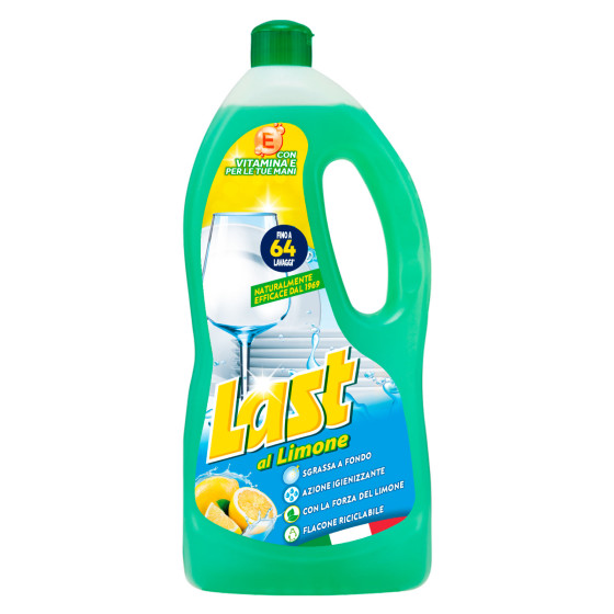 Detersivo Liquido al Limone per Piatti 64 Lavaggi 950ml Last Detersivo Liquido al Limone per Piatti 64 Lavaggi 950ml Last