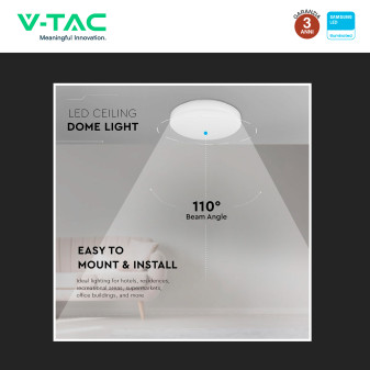 VT-8033RD Plafoniera LED Rotonda 15W SMD Chip Samsung V-Tac