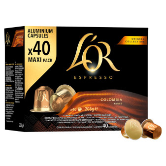 L'Or Caffè Espresso Colombia Andes Capsule Alluminio Intensità 8 Compatibili...