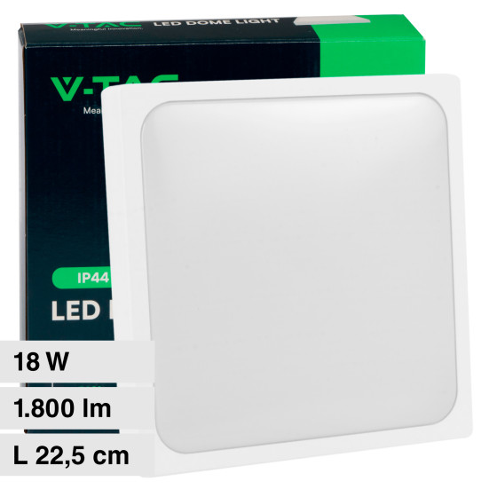 VT-8618 Plafoniera LED Quadrata 18W SMD IP44 Bianca V-Tac VT-8618 Plafoniera LED Quadrata 18W SMD IP44 Bianca V-Tac
