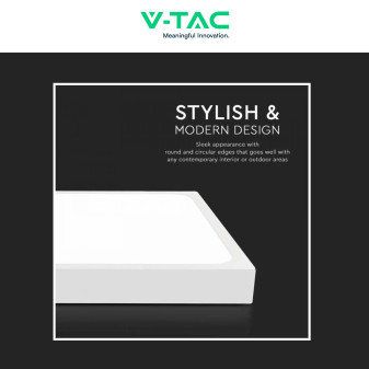 VT-8618 Plafoniera LED Quadrata 18W SMD IP44 Bianca V-Tac