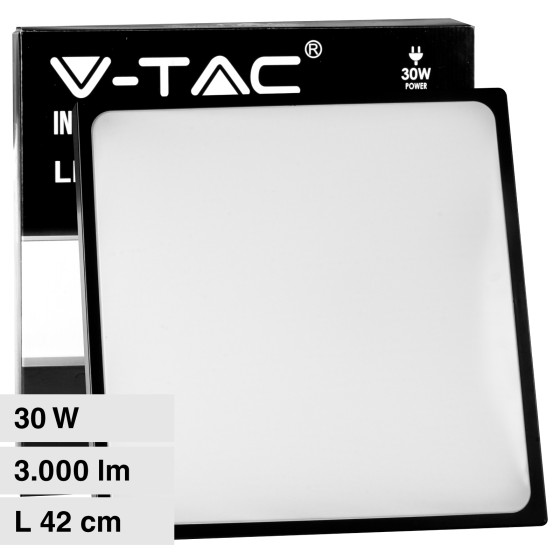 VT-8630 Plafoniera LED Quadrata 30W SMD IP44 Nera V-Tac VT-8630 Plafoniera LED Quadrata 30W SMD IP44 Nera V-Tac