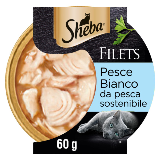 Sheba Filets Pesce Bianco da Pesca Sostenibile per Gatti 60g Sheba Filets Pesce Bianco da Pesca Sostenibile per Gatti 60g